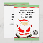 Kerstmis voetbal feestdagenkaart (Voorkant / Achterkant)