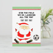 Kerstmis voetbal feestdagenkaart (Staand voorkant)