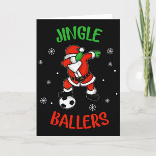 Kerstmis voetbal kerstman voet kaart