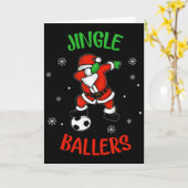 Kerstmis voetbal kerstman voet kaart (Gele Bloem)