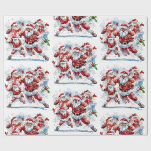 Kerstmis voetbal met kerstman cadeaupapier