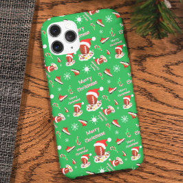 Kerstmis voetbal met snack eten patroon  Case-Mate iPhone 14 hoesje