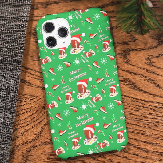 Kerstmis voetbal met snack eten patroon Case-Mate iPhone case