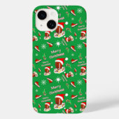 Kerstmis voetbal met snack eten patroon Case-Mate iPhone case (Achterkant)