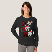 Kerstmis Voetbal Santa Head Red Pset Xmas T-shirt (Voorkant volledig)