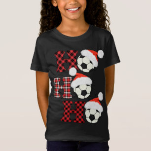 Kerstmis Voetbal Santa Head Red Pset Xmas T-shirt