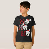 Kerstmis Voetbal Santa Head Red Pset Xmas T-shirt (Voorkant volledig)