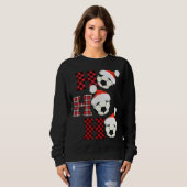 Kerstmis Voetbal Santa Head Red Pset Xmas Trui (Voorkant volledig)