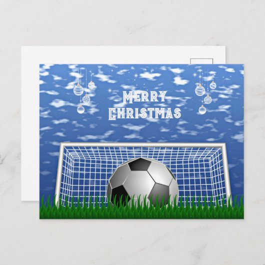 Kerstmis - Voetbalbal en net, Briefkaart (Voorkant / Achterkant)