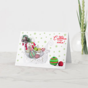 Kerstmis vol met  versieringen feestdagen kaart