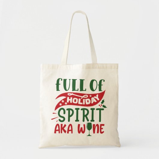 Kerstmis vol vakantiewijn tote bag (Voorkant)