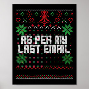 Kerstmis Volgens Mijn Laatste E-mail Sarcastisch L Poster