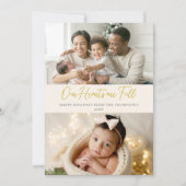 Kerstmis Volle harten Zachte familie Baby 2 foto's Feestdagenkaart (Voorkant)