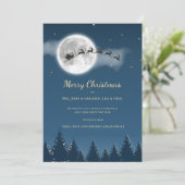 Kerstmis Volle Maan Wenskaart Kaart (Staand voorkant)