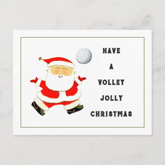 Kerstmis volleybal feestdagenkaart (Voorkant)