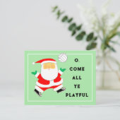 Kerstmis volleybal feestdagenkaart (Staand voorkant)