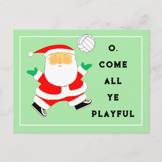 Kerstmis volleybal feestdagenkaart (Voorkant)