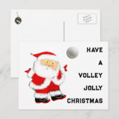 Kerstmis volleybal feestdagenkaart (Voorkant / Achterkant)