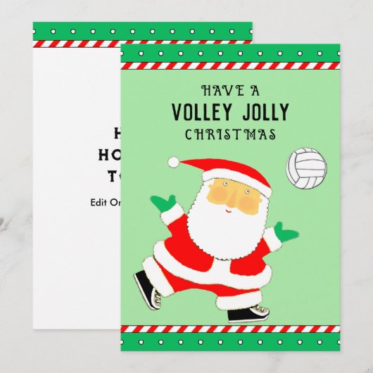 Kerstmis volleybal feestdagenkaart (Voorkant / Achterkant)
