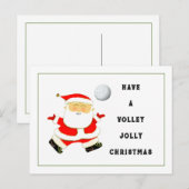 Kerstmis volleybal feestdagenkaart (Voorkant / Achterkant)