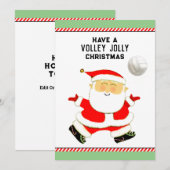 Kerstmis volleybal feestdagenkaart (Voorkant / Achterkant)