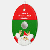 Kerstmis volleybal keramisch ornament (Links)