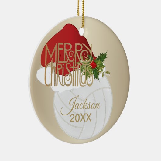 Kerstmis 🎄 Volleybal 🏐 Keramisch Ornament (Rechts)