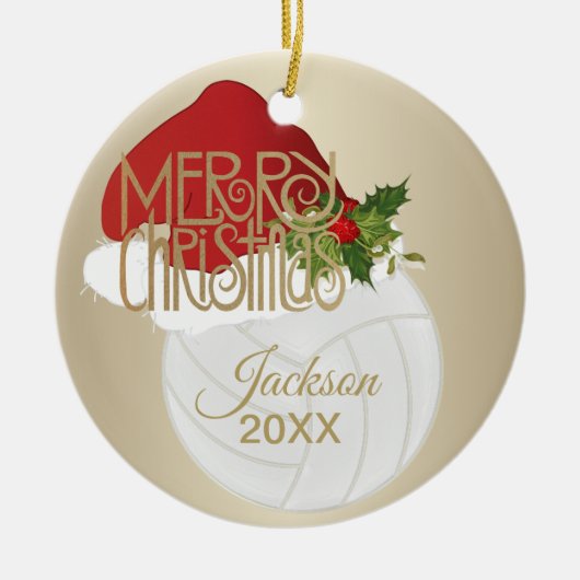 Kerstmis 🎄 Volleybal 🏐 Keramisch Ornament (Voorkant)