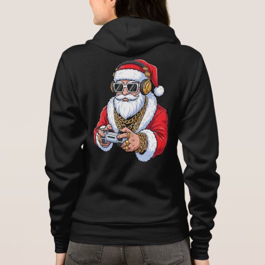 Kerstmis Volwassene Hoodie met Rits (Achterkant)