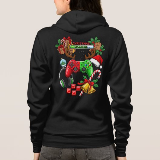 Kerstmis Volwassenen Hoodie met Rits (Achterkant)