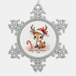 Kerstmis voor baby 2025 – Sneeuwvlokkerhangertje Tin Sneeuwvlok Ornament