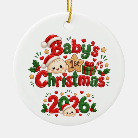 Kerstmis voor baby's 1e 2026 keramisch ornament (Voorkant)