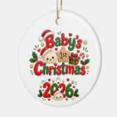 Kerstmis voor baby's 1e 2026 keramisch ornament (Links)