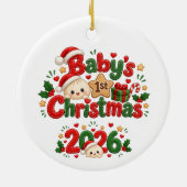Kerstmis voor baby's 1e 2026 keramisch ornament (Achterkant)
