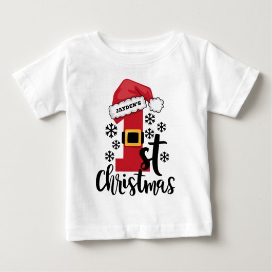 Kerstmis voor baby's eerste kerst met naam op de k (Voorkant)