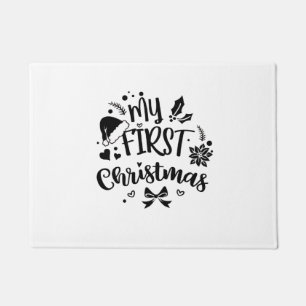 Kerstmis voor baby's eerste kerstmis met bijpassen deurmat