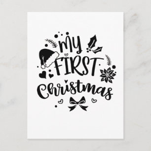 Kerstmis voor baby's eerste kerstmis met bijpassen feestdagenkaart