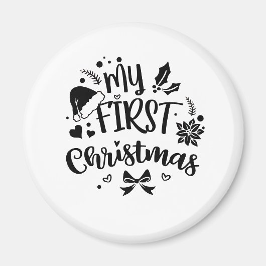 Kerstmis voor baby's eerste kerstmis met bijpassen magneet (Voorkant)