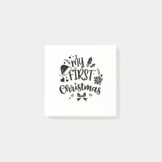 Kerstmis voor baby's eerste kerstmis met bijpassen post-it® notes (Voorkant)