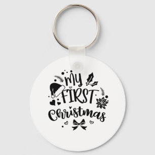 Kerstmis voor baby's eerste kerstmis met bijpassen sleutelhanger