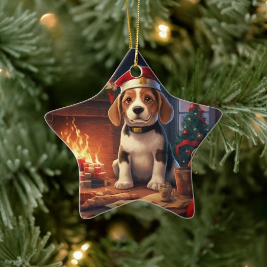 Kerstmis voor Beagle, Cadeau voor Beagle politie l Keramisch Ornament (Boom)