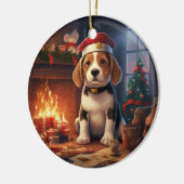 Kerstmis voor Beagle, Cadeau voor Beagle politie l Keramisch Ornament (Links)
