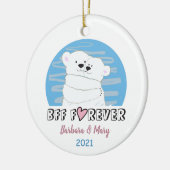 Kerstmis voor beste vriendinnen keramisch ornament (Links)