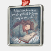 Kerstmis voor Boekenliefhebbers Metalen Ornament (Links)