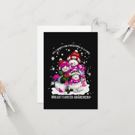 Kerstmis voor Borstkanker Kaart (Voorkant / Achterkant in situ)