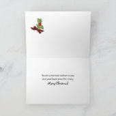 Kerstmis voor Buldog en de Kat van Groomer van het Feestdagen Kaart (Binnen)