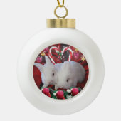 Kerstmis voor Bunnies Keramische Bal Ornament (Voorkant)