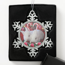 Kerstmis voor Bunnies Tin Sneeuwvlok Ornament