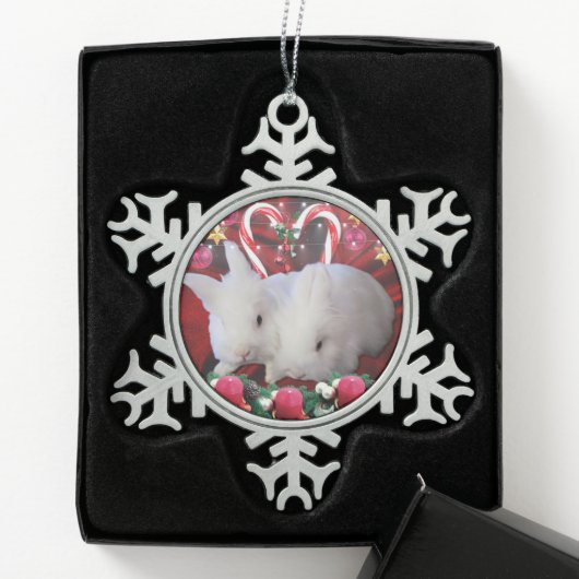 Kerstmis voor Bunnies Tin Sneeuwvlok Ornament (Kistje)