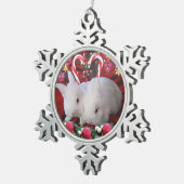 Kerstmis voor Bunnies Tin Sneeuwvlok Ornament (Rechts)